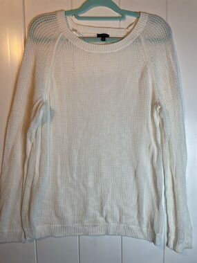 Talbots White Knit Sweater, Size XL, EUC